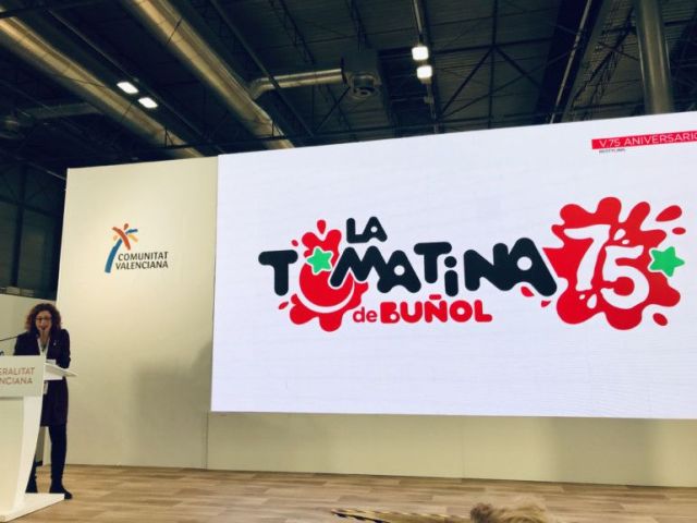 El Ayuntamiento de Buñol presenta en FITUR la imagen del 75 aniversario de La Tomatina
